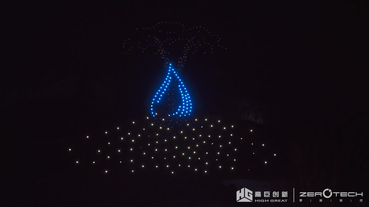 Drone formation witnessed the new power of earth art